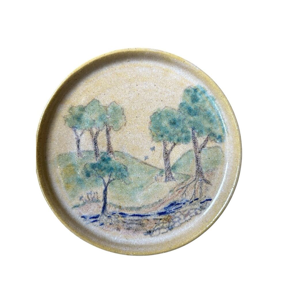 Norma Lathrop Studio Trees Pottery Decorative Plate Signed & Dated 2000 Hawaii - Picture 12 of 13